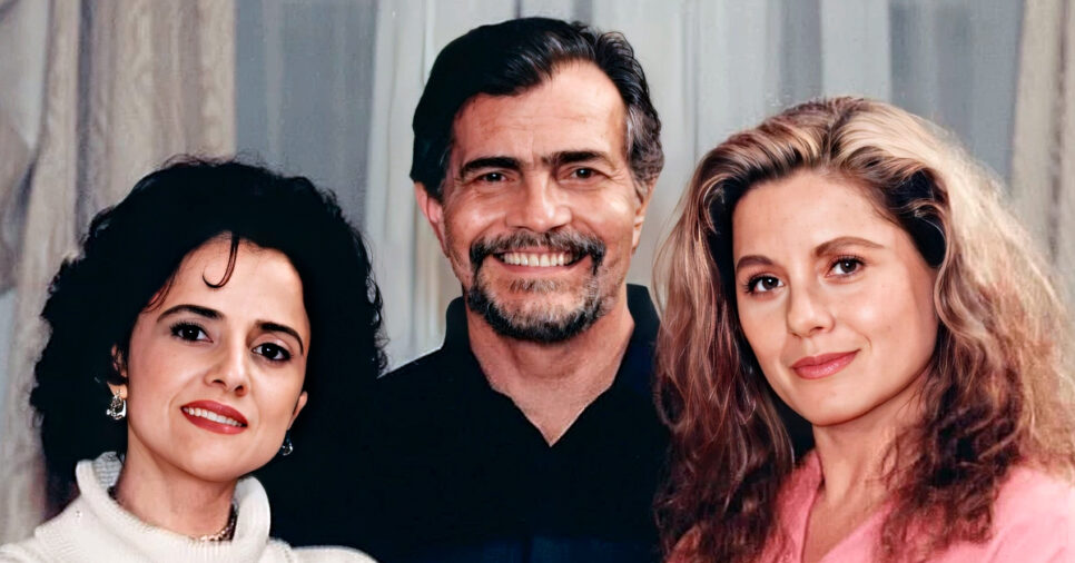 Marieta Severo (Loreta), Tarcísio Meira (Raul) e Vera Fischer (Lídia) em Pátria Minha 