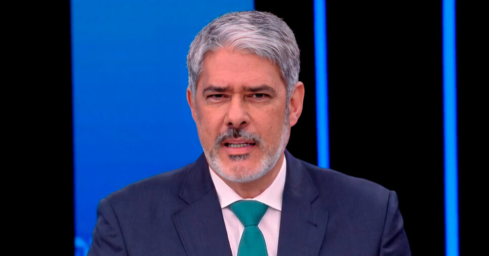 William Bonner apresentando o Jornal Nacional