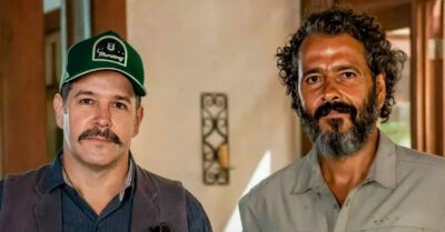 Murilo Benício (Tenório) e Marcos Palmeira (José Leôncio) em Pantanal (João Miguel Júnior / Globo)