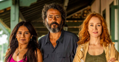 Dira Paes, Marcos Palmeira e Camila Morgado em Pantanal (Reprodução / Globo)