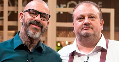 Henrique Fogaça e Erick Jacquin no MasterChef Brasil