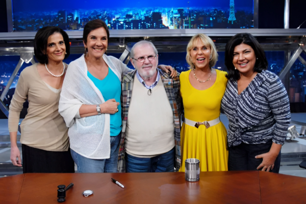 Meninas do Jô - Ana Maria Tahan, Cristiana Lôbo, Jô Soares, Lillian Witte Fibe e Lucia Hippolito