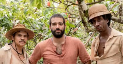 Adanilo, Humberto Carrão e Evaldo Macarrão em Renascer (divulgação/Globo)