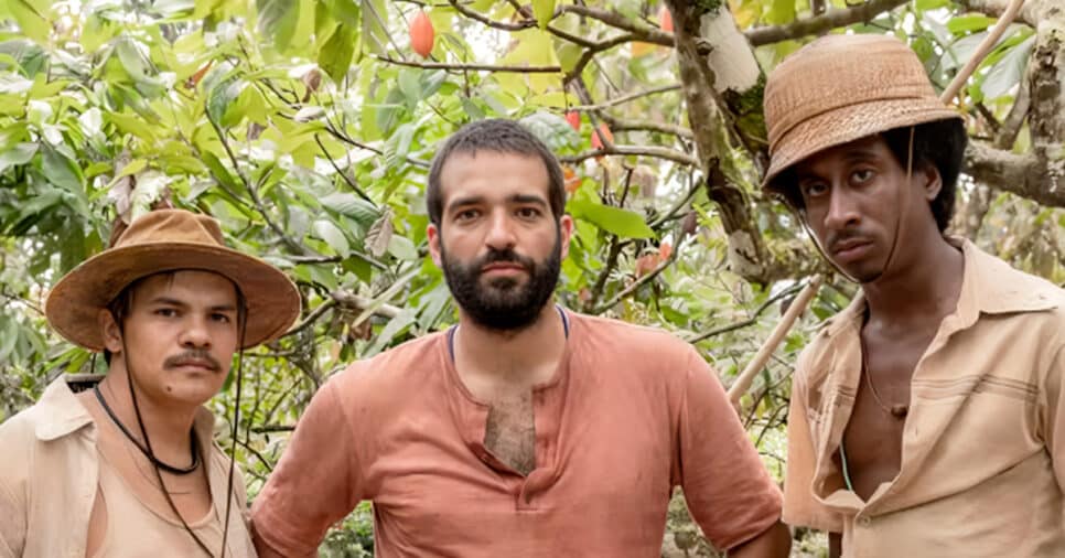 Adanilo, Humberto Carrão e Evaldo Macarrão em Renascer (divulgação/Globo)