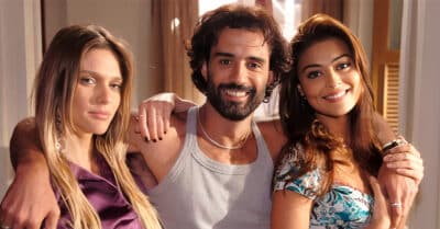 Fernanda Lima (Maria), Marcos Pasquim (Lance) e Juliana Paes (Gui) em Pé na Jaca (Divulgação / Globo)