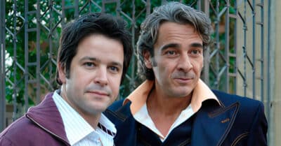 Murilo Benício e Alexandre Borges como Ari e André em Ti-ti-ti (Reprodução / Globo)