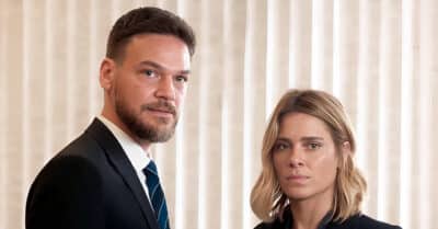 Emilio Dantas (Theo) e Carolina Dieckmann (Lumiar) em Vai na Fé (Reprodução / Globo)