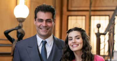 Thiago Lacerda (Gaspar) e Camila Queiroz (Marê) em Amor Perfeito (Paulo Belote / Globo)