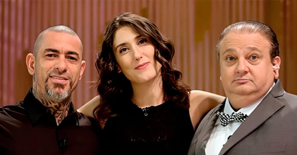 Henrique Fogaça, Paola Carosella e Erick Jacquin no MasterChef Brasil