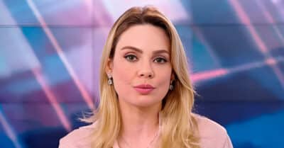 Rachel Sheherazade na bancada do SBT Brasil (Reprodução / SBT)