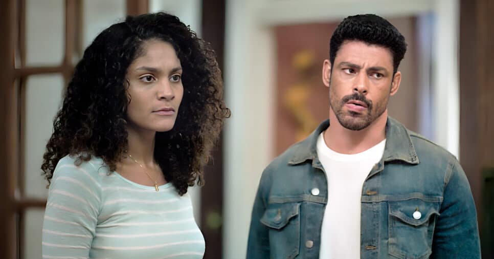 Barbara Reis e Cauã Reymond em Terra e Paixão