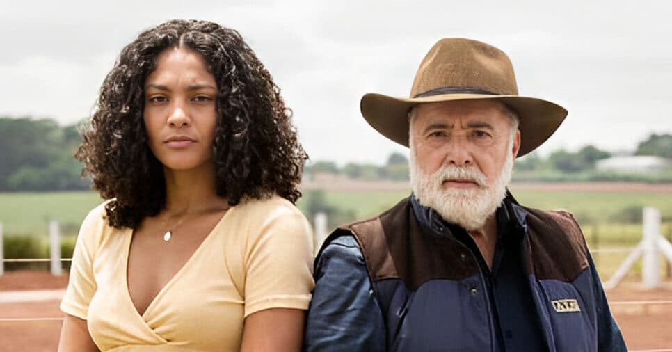 Aline (Barbara Reis) e Antônio (Tony Ramos) em Terra e Paixão