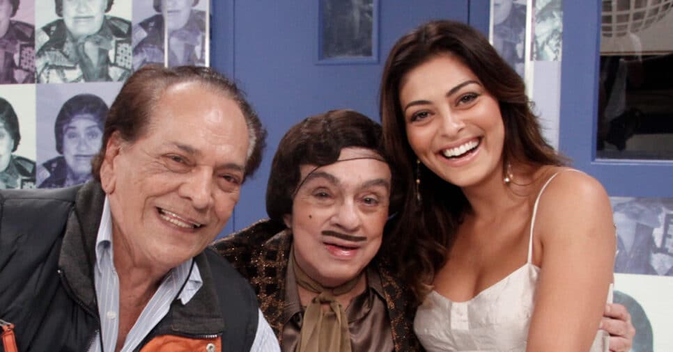 Lúcio Mauro, Chico Anysio e Juliana Paes no Zorra Total