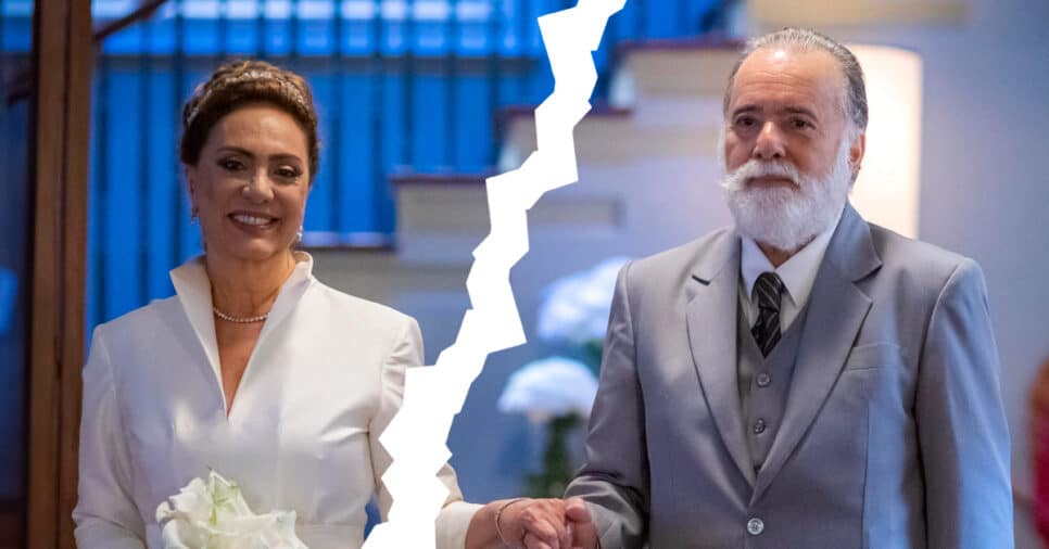 Agatha (Eliane Giardini) e Antônio (Tony Ramos) em Terra e Paixão