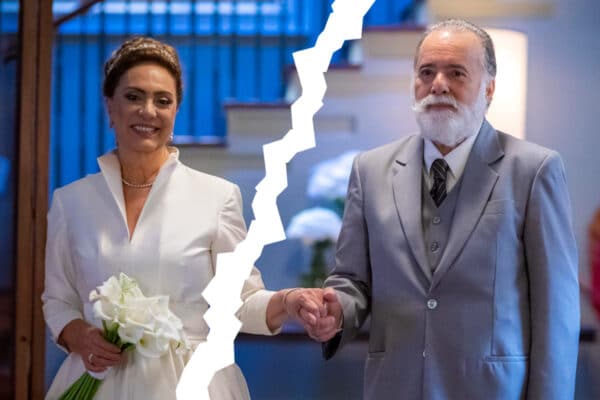 Agatha (Eliane Giardini) e Antônio (Tony Ramos) em Terra e Paixão