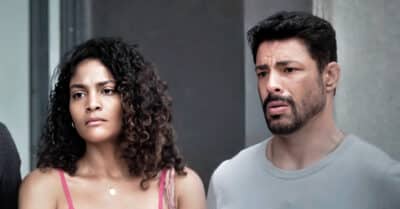 Aline (Bárbara Reis) e Caio (Cauã Reymond) em Terra e Paixão