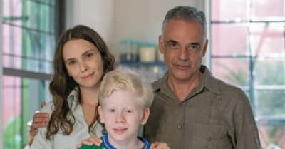 Lucinda (Débora Falabella), Cristian (Felipe Melquiades) e Andrade (Ângelo Antônio) em Terra e Paixão