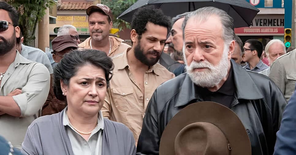 Angelina (Inez Viana) e Antônio (Tony Ramos) em Terra e Paixão