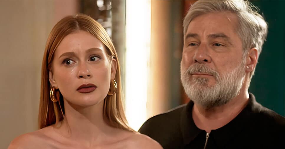 Preciosa (Marina Ruy Barbosa) e César (Leopoldo Pacheco) em Fuzuê