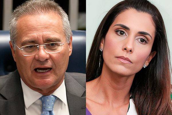 O político Renan Calheiros e a jornalista Monica Veloso