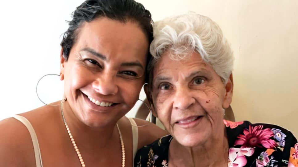 Solange Couto e sua mãe no Retiro dos Artistas