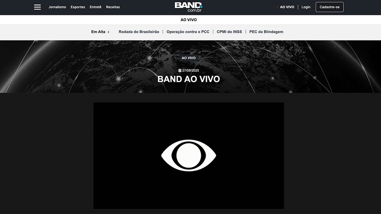 Site oficial da Band