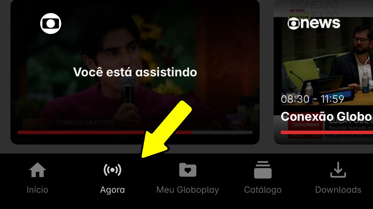 Tela do aplicativo Globoplay