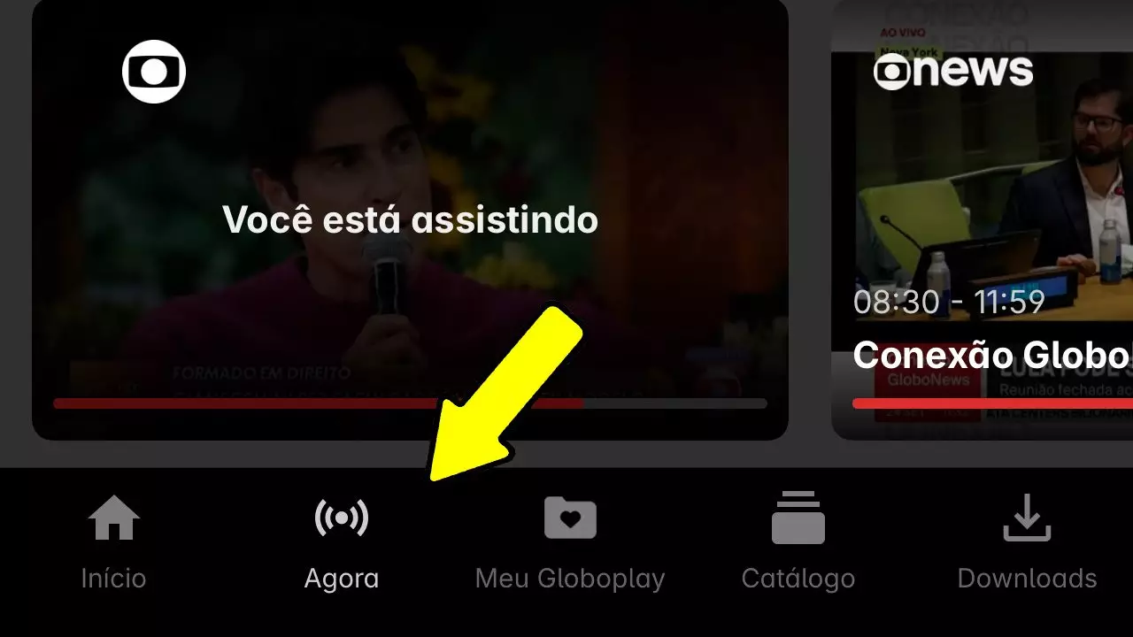 Tela do aplicativo Globoplay