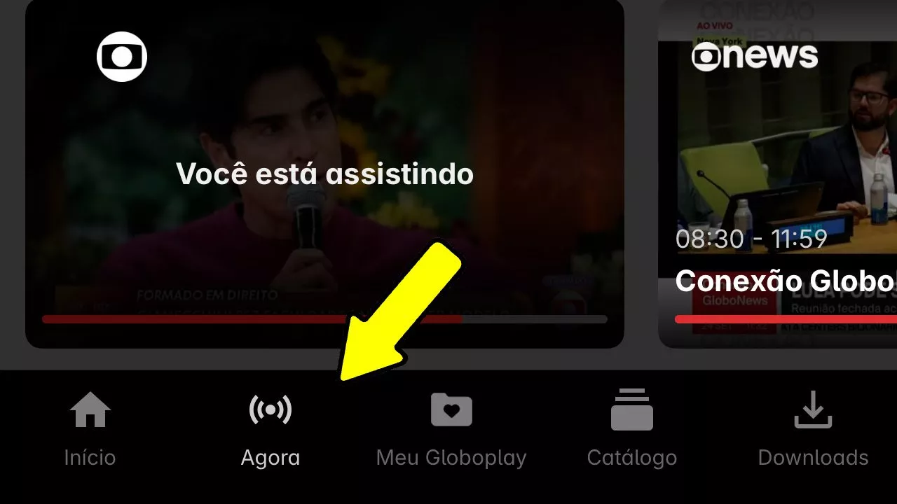 Tela do aplicativo Globoplay